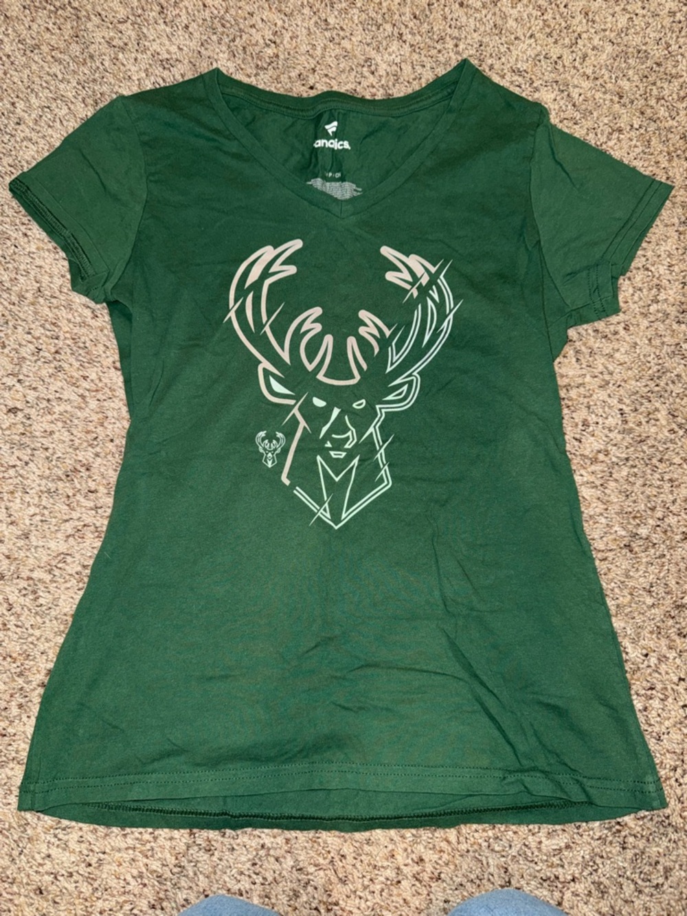 Women's Green Milwaukee Bucks V-Neck T-Shirt